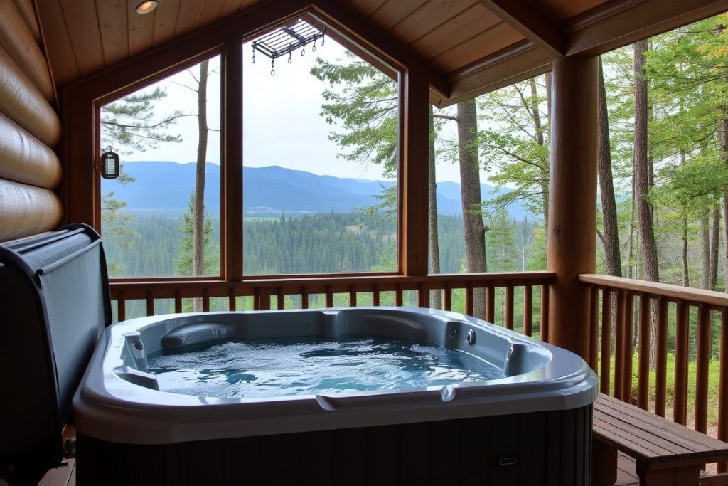 Cabin with private jacuzzi tub