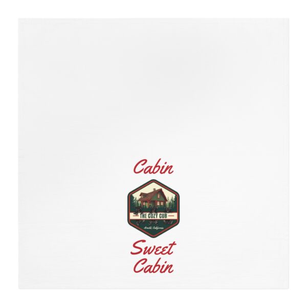 "Cabin Sweet Cabin" Tea Towel, Rustic Kitchen Decor, Cabin Decor, Gift for Homeowners, Cozy Kitchen Towel, Nature Lover Gift