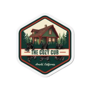Cozy Cub Die-Cut Magnet, Rustic Home Decor, Nature Lover Gift, Cabin Vibes, Bear-Themed Kitchen