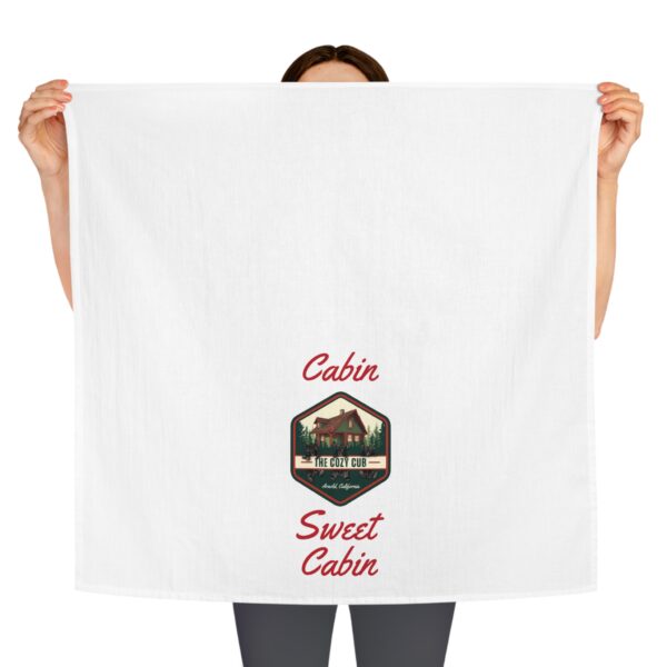 "Cabin Sweet Cabin" Tea Towel, Rustic Kitchen Decor, Cabin Decor, Gift for Homeowners, Cozy Kitchen Towel, Nature Lover Gift - Image 3