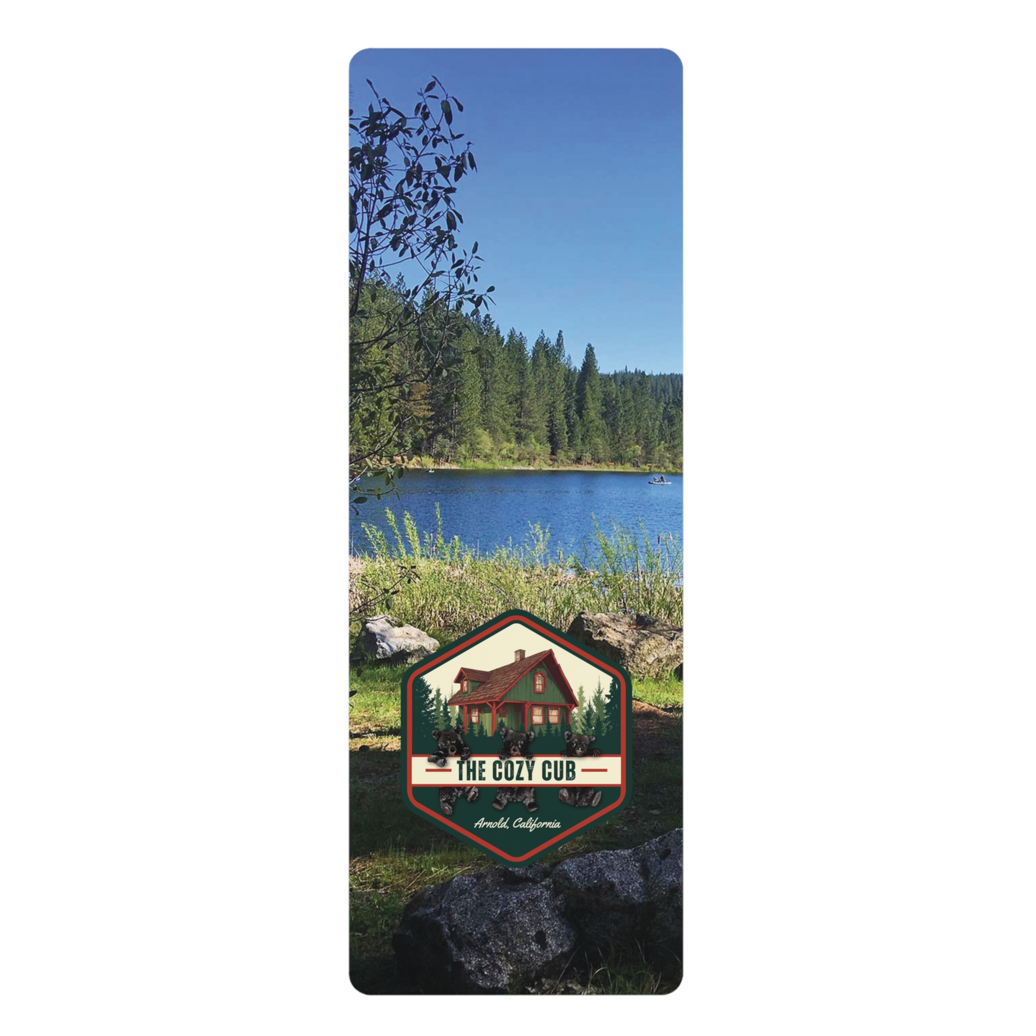Cozy Cabin Rubber Yoga Mat | Eco-Friendly Fitness Gear for Outdoor Lovers, Yoga Enthusiasts, Home Decor, Gifts for All Occasions