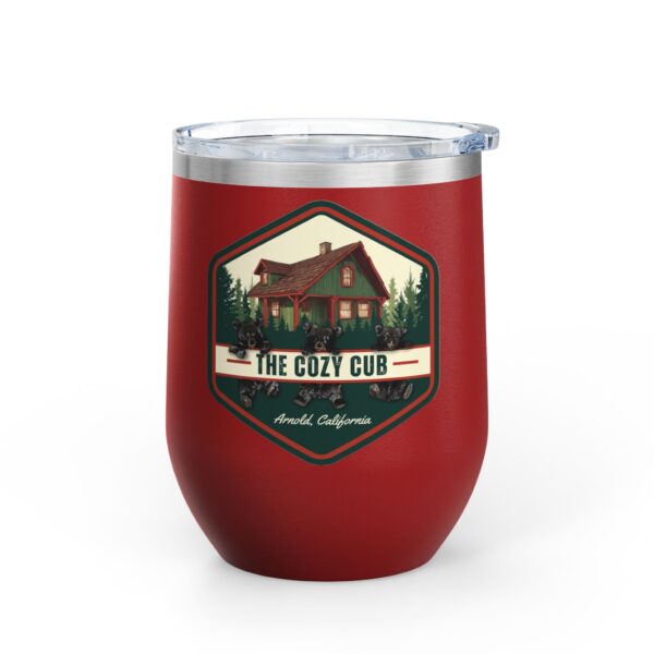 Cozy Cabin Wine Tumbler, Rustic Drinkware for Outdoor Adventures, Gift for Nature Lovers, Camping, Home Decor - Image 3