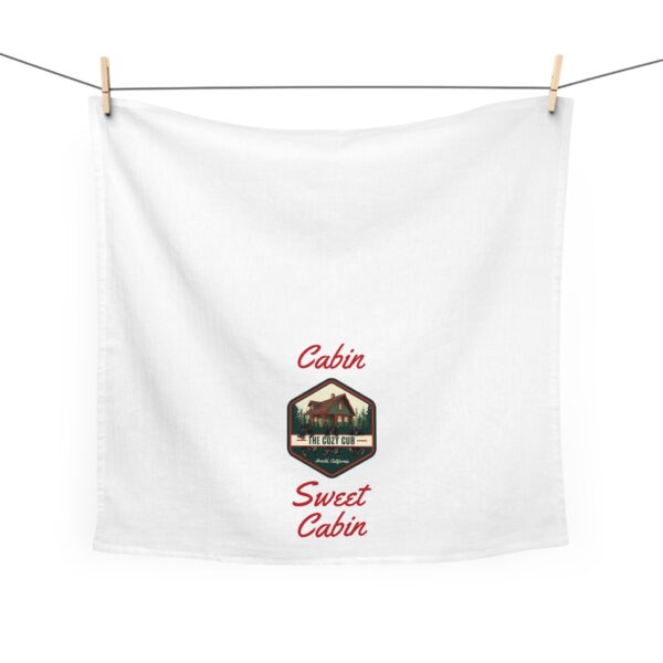 "Cabin Sweet Cabin" Tea Towel, Rustic Kitchen Decor, Cabin Decor, Gift for Homeowners, Cozy Kitchen Towel, Nature Lover Gift - Image 2
