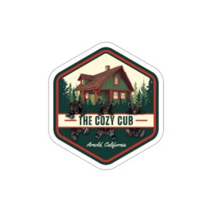 Cozy Cabin Die-Cut Stickers - Ideal for Nature Lovers, Adventure Decor, Laptop, Water Bottle, Camping Trips, Gifts