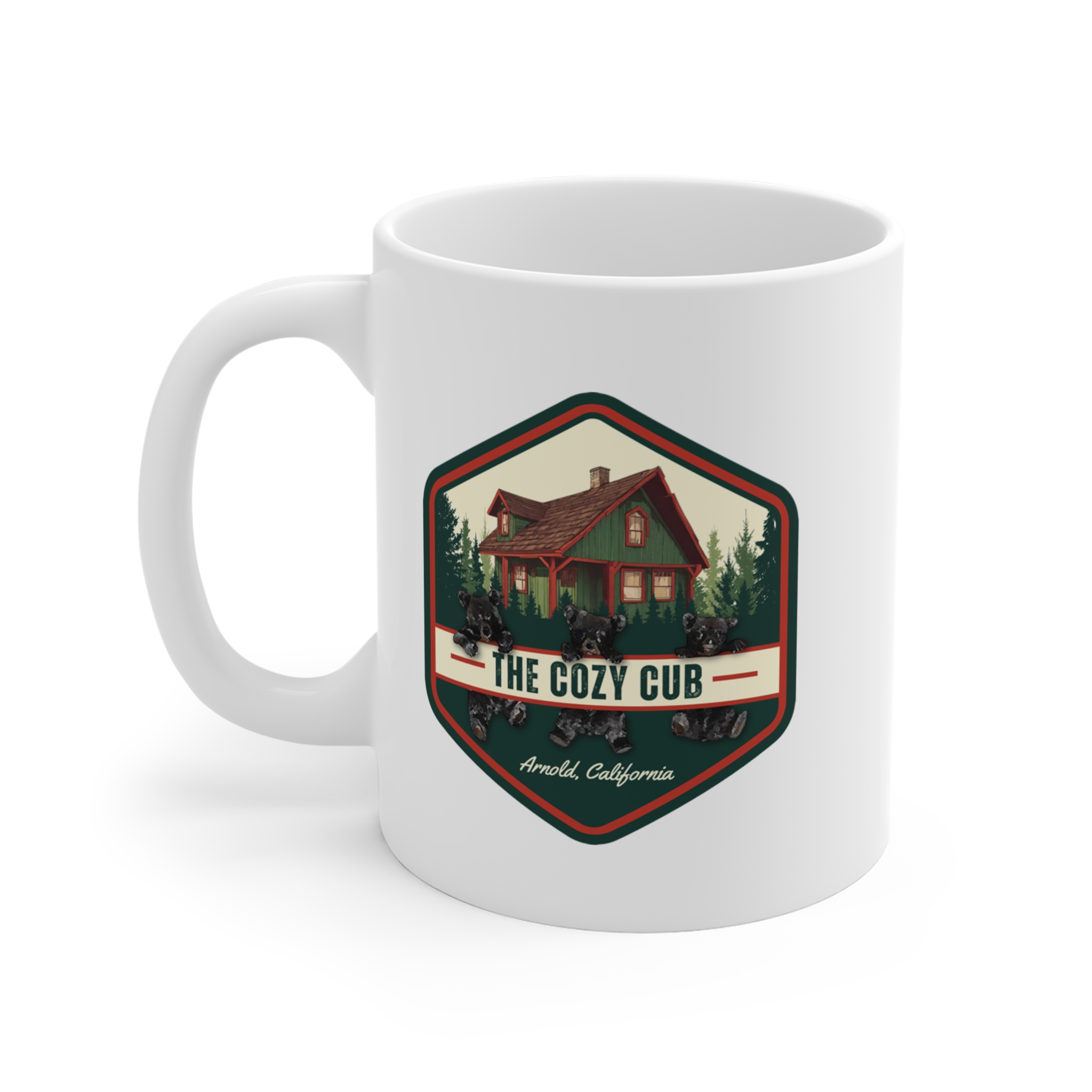 Cozy Cabin Ceramic Mug | Rustic Coffee Cup, Gift for Nature Lovers, Home Decor, Travel Souvenir, Camping Mug