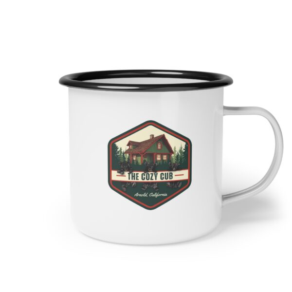 Cozy Camp Enamel Mug | Rustic Cabin Vibes, Camping Gift, Outdoor Adventure Cup, Nature Lover's Essentials, Cabin Decor - Image 3