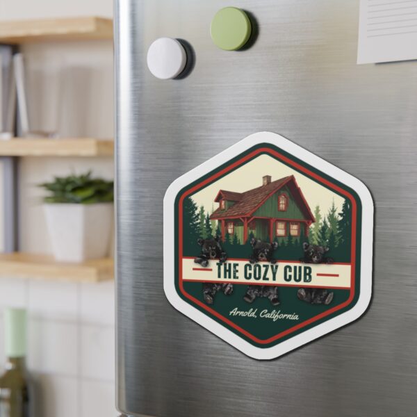 Cozy Cub Die-Cut Magnet, Rustic Home Decor, Nature Lover Gift, Cabin Vibes, Bear-Themed Kitchen - Image 3