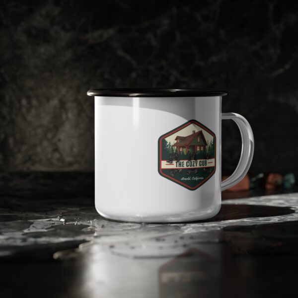 Cozy Camp Enamel Mug | Rustic Cabin Vibes, Camping Gift, Outdoor Adventure Cup, Nature Lover's Essentials, Cabin Decor - Image 4