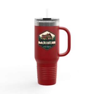 Cozy Cabin Insulated Travel Mug | 40oz Coffee Cup for Outdoor Adventures, Travel Friendly, Gift for Nature Lovers, Camping Mug